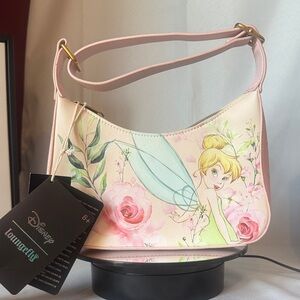 Loungefly Tinker Bell Pastel Pink Floral Shoulder Bag NWT